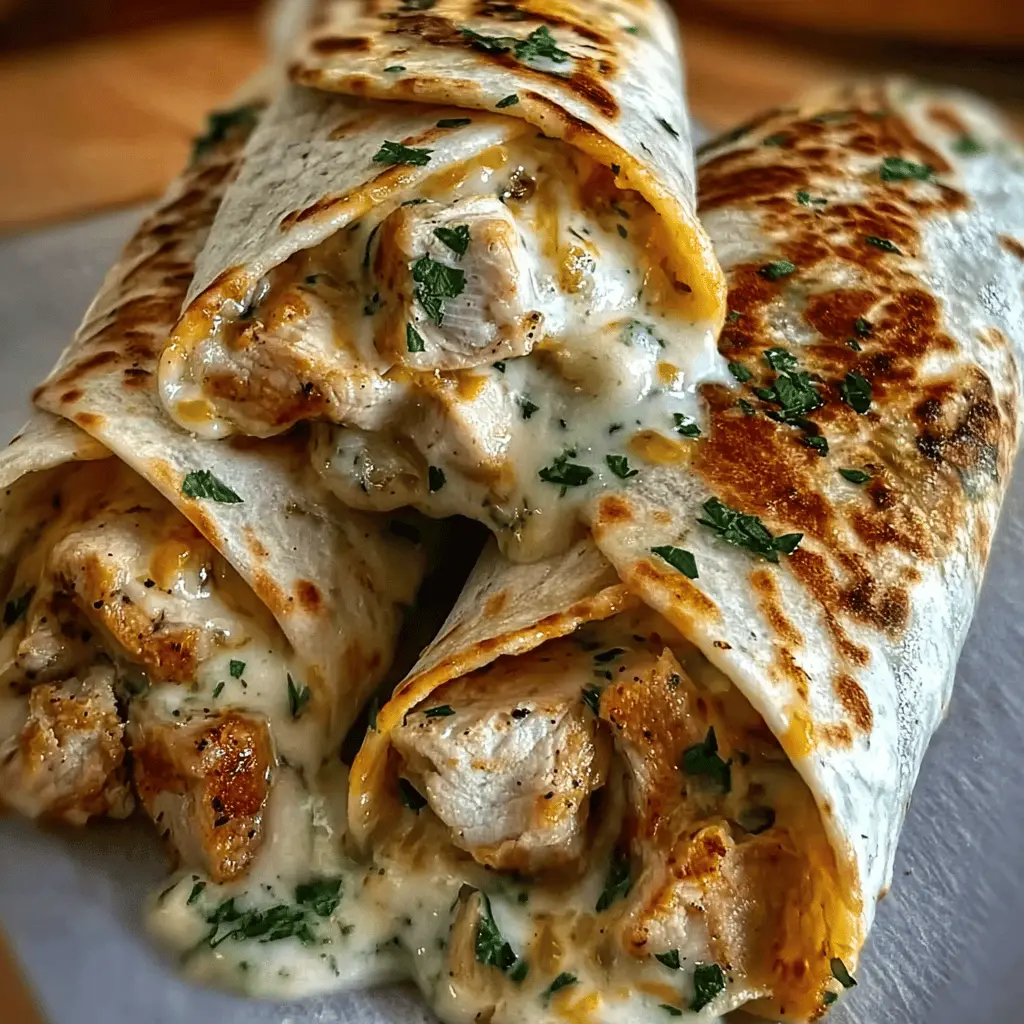 Easy Cheesy Garlic Chicken Wrap Recipe