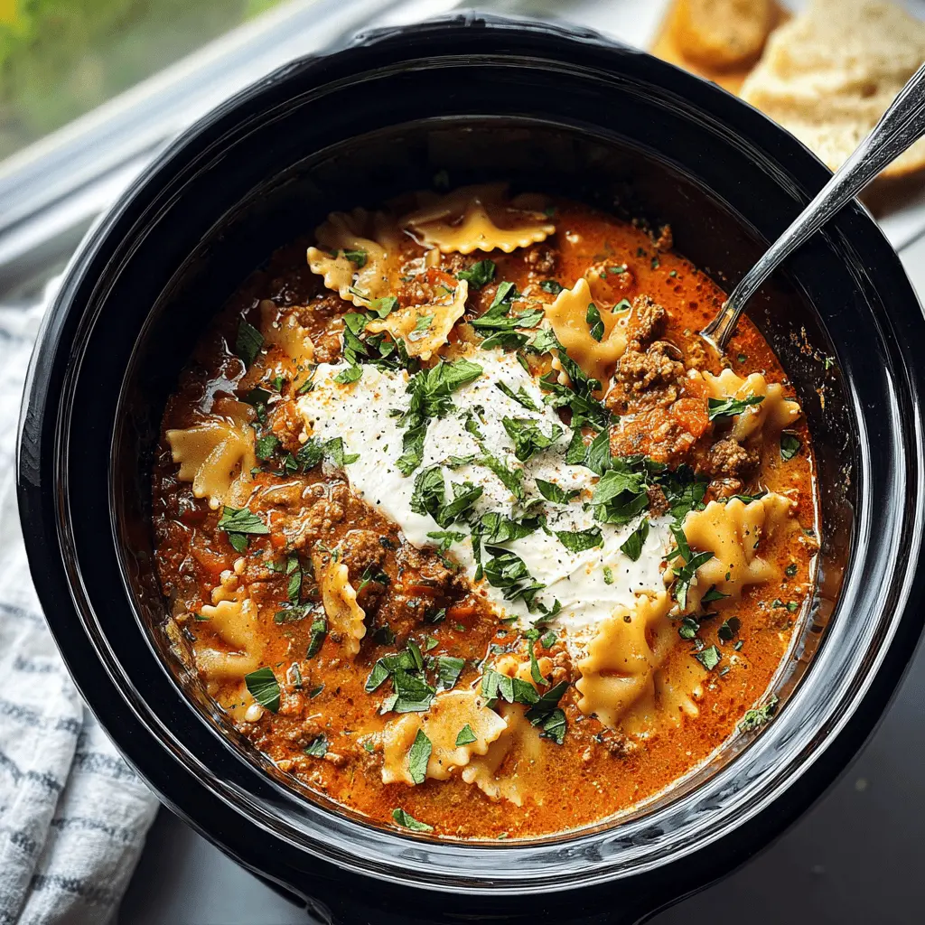 Easy Crockpot Lasagna Soup Recipe
