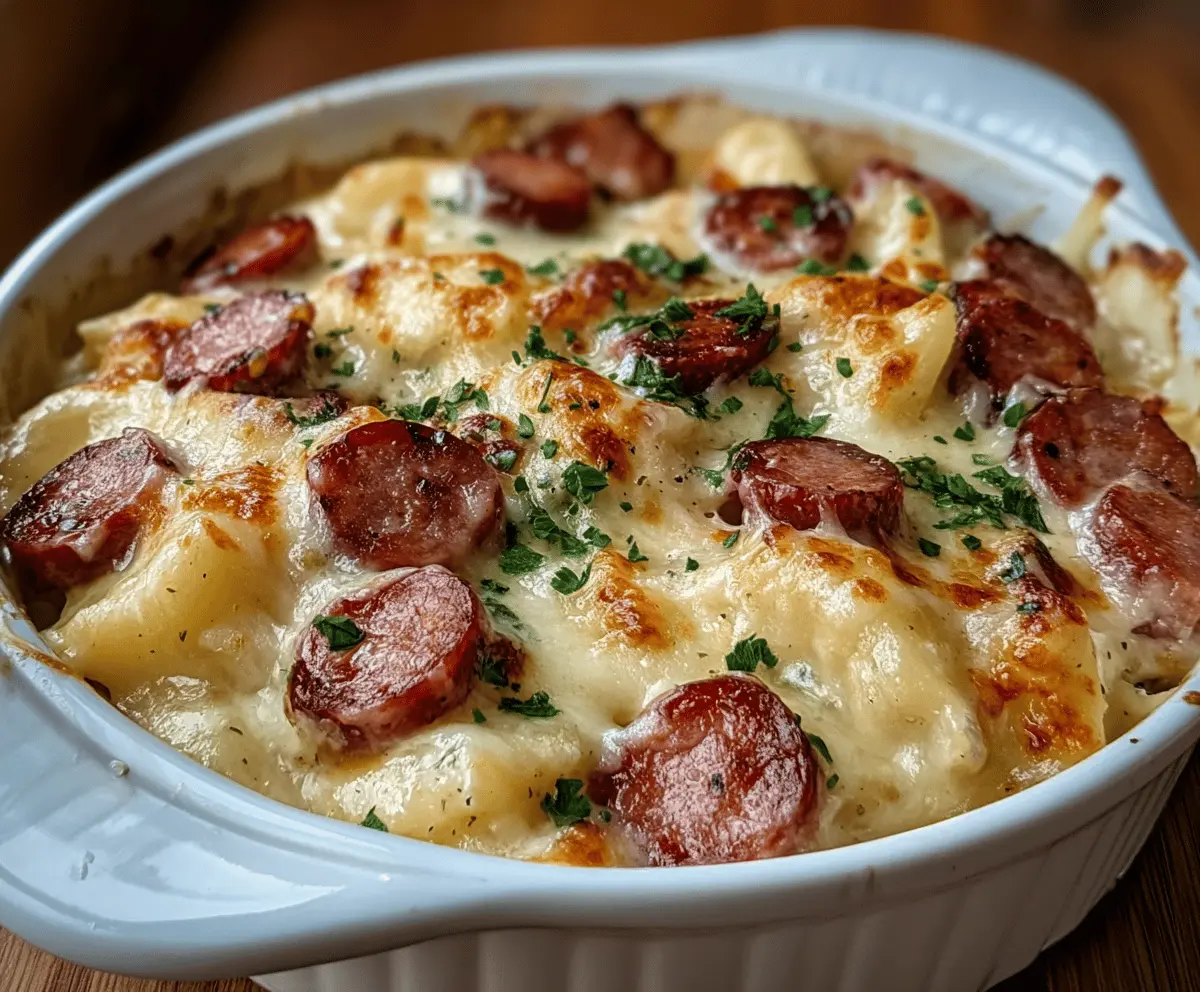 Easy Crockpot Pierogi Casserole With Kielbasa