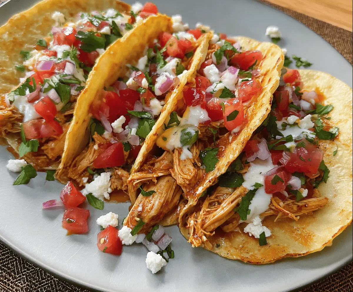 Easy Healthy Crockpot Chicken Tacos Recipe