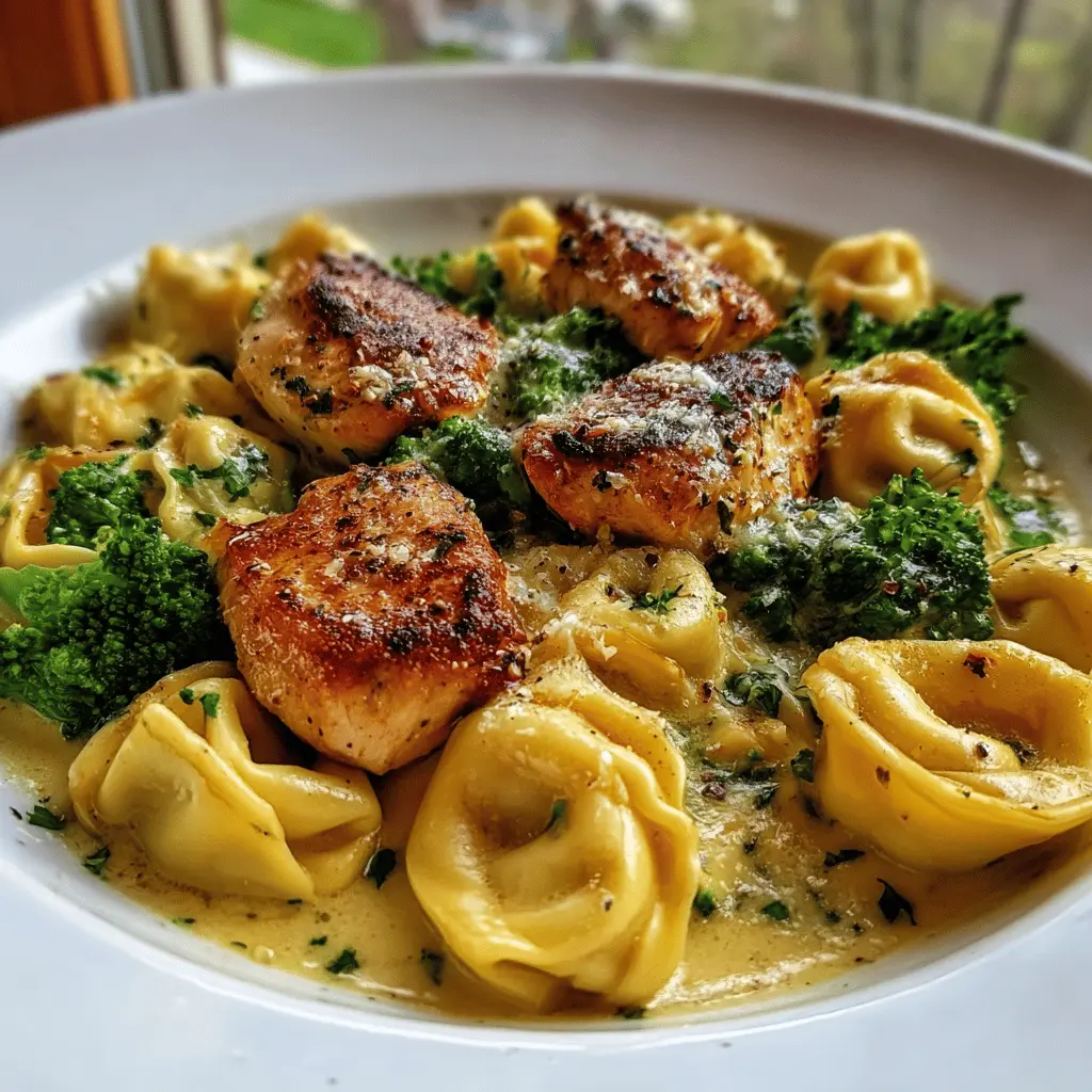 Creamy Garlic Parmesan Chicken Tortellini With Broccoli