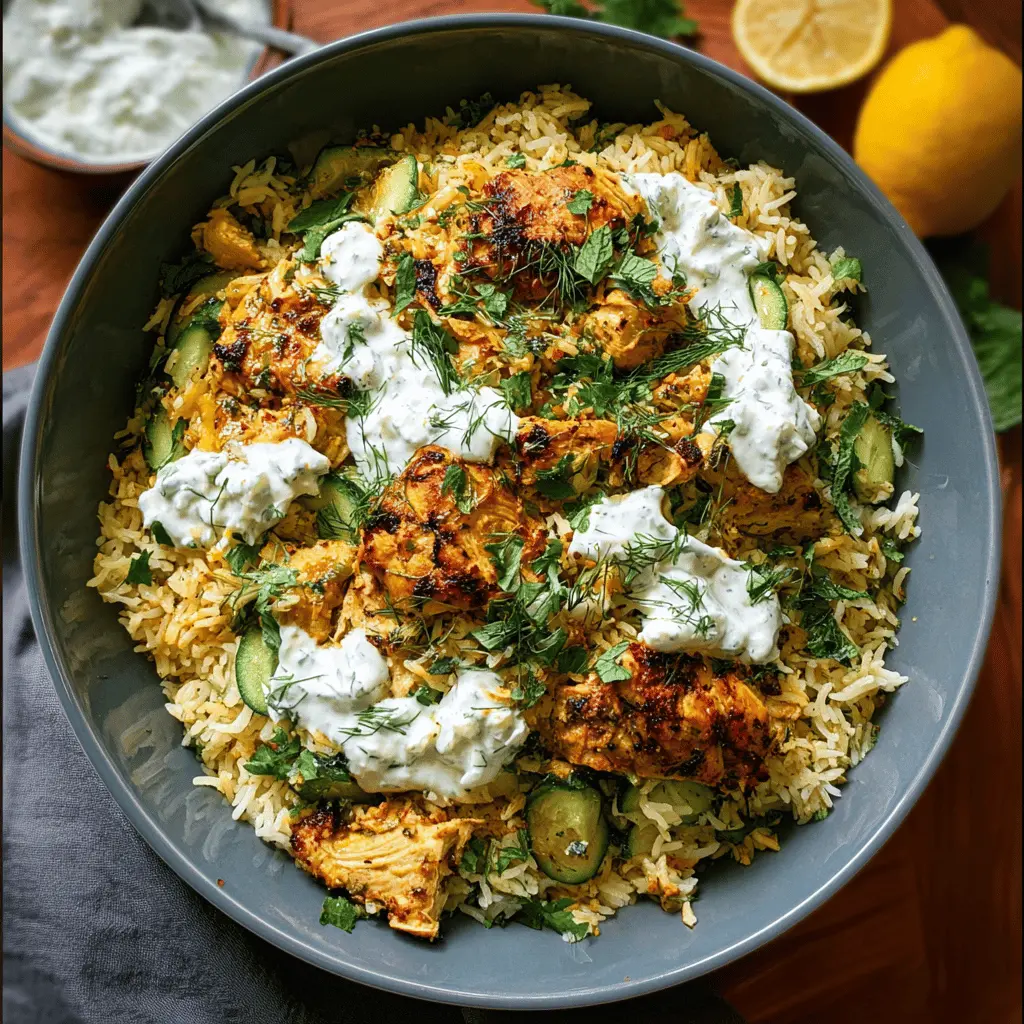 Easy Dump-and-Bake Chicken with Tzatziki Rice