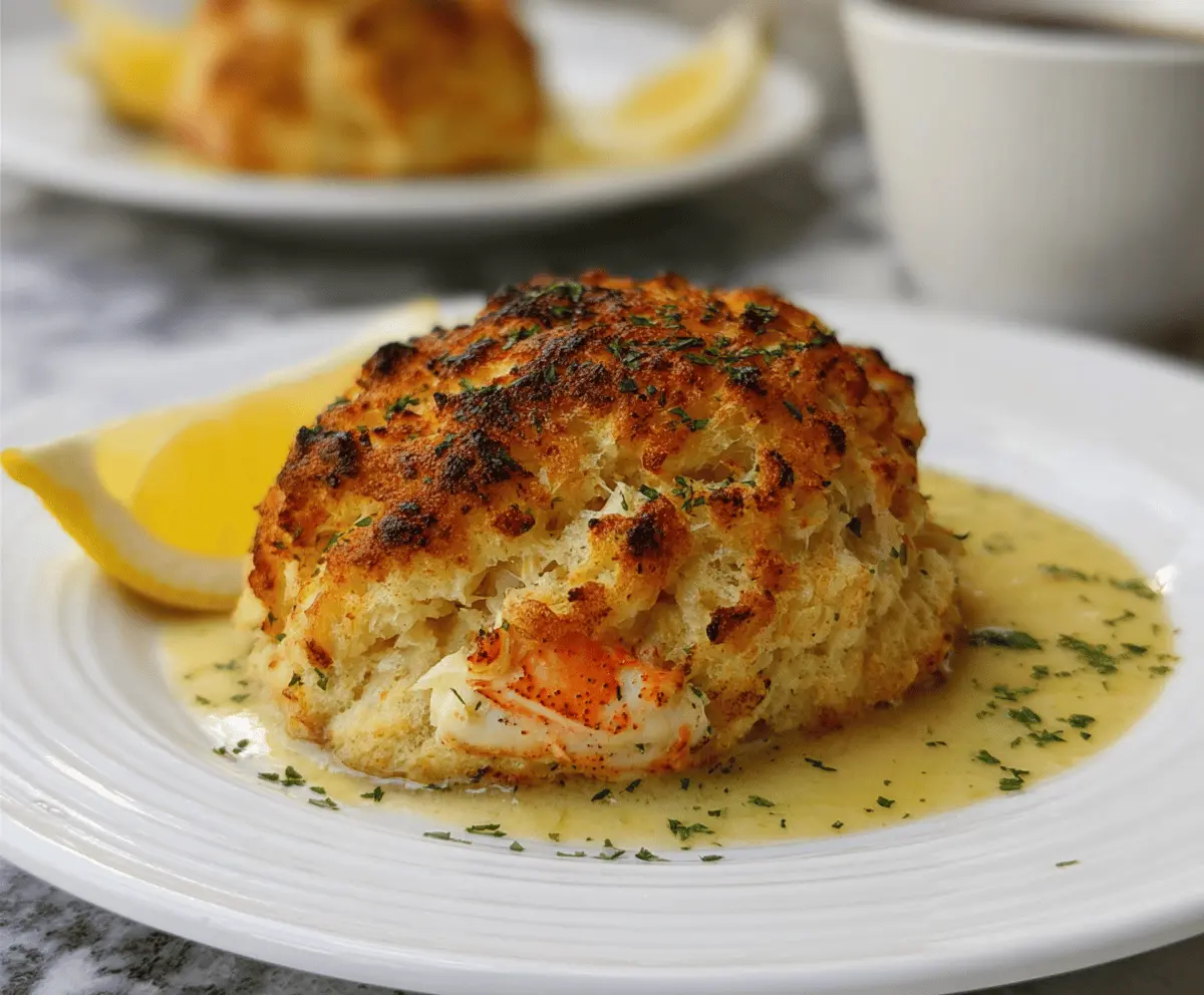 Crab Stuffed Cheddar Bay Biscuits with Lemon Butter