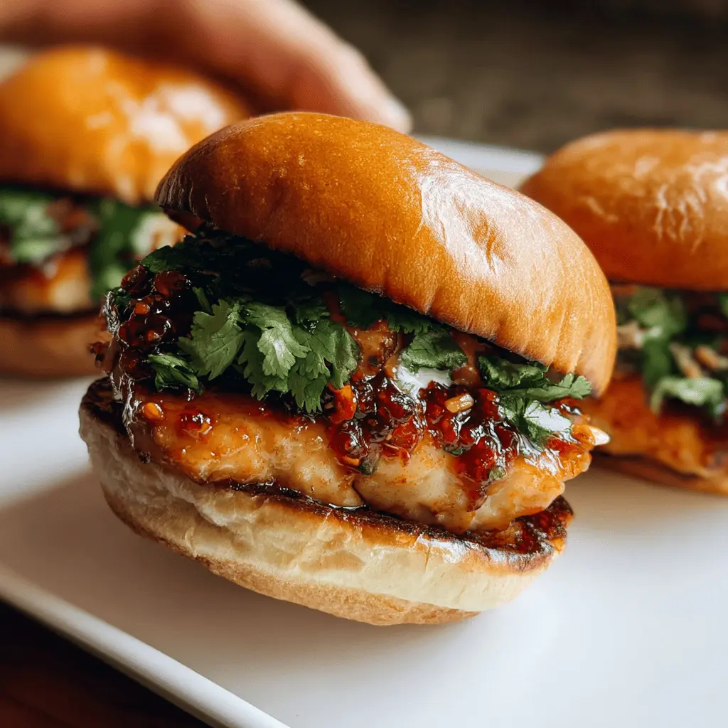 Spicy Gochujang Chicken Burgers with Kimchi Bacon Jam