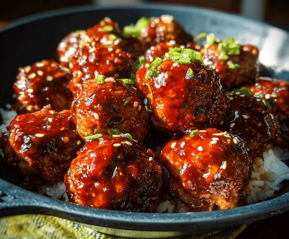 Sticky Korean BBQ Meatballs With Sweet Gochujang Glaze