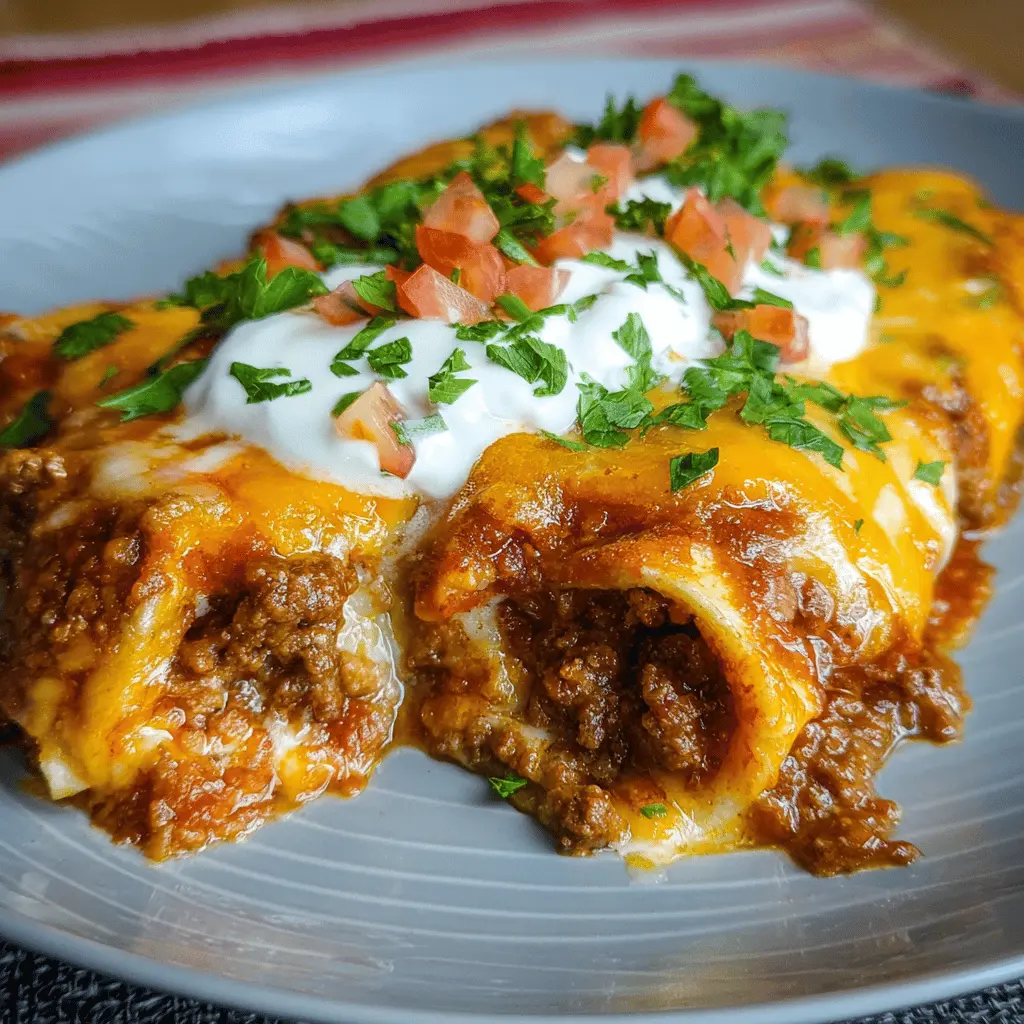 Easy Cheesy Ground Beef Enchiladas Recipe