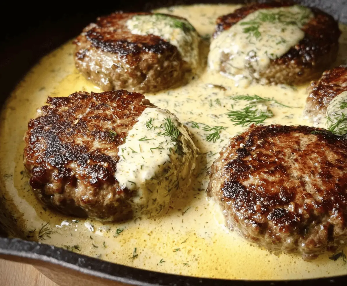 Creamy Dill Hamburger Steaks Recipe
