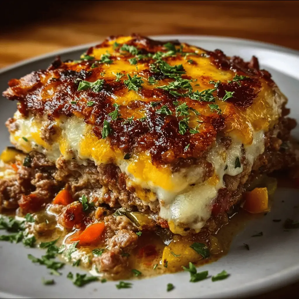Cheesy Loaded Meatloaf Casserole with Veggies