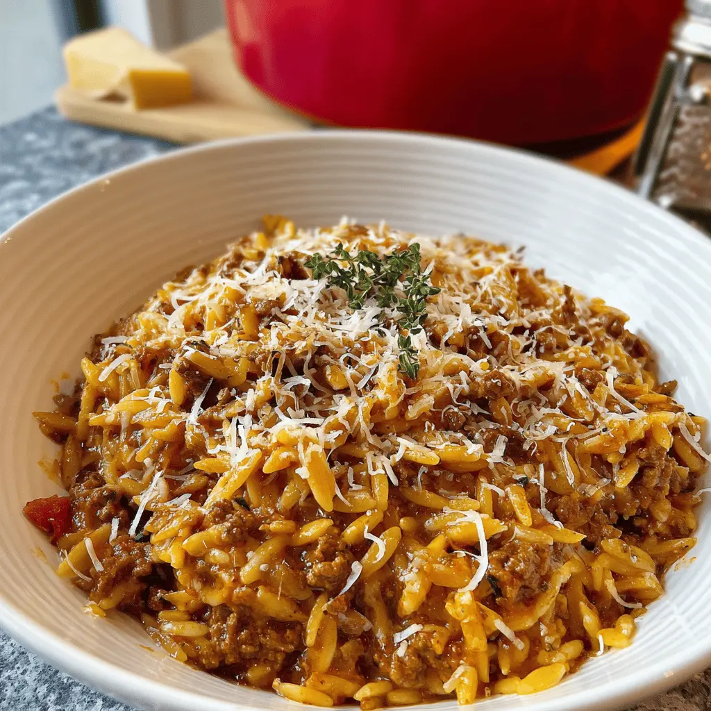 Easy Savory Ground Beef Orzo Dinner Recipe