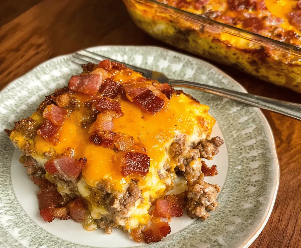 Easy Low-Carb Bacon Cheeseburger Casserole Recipe