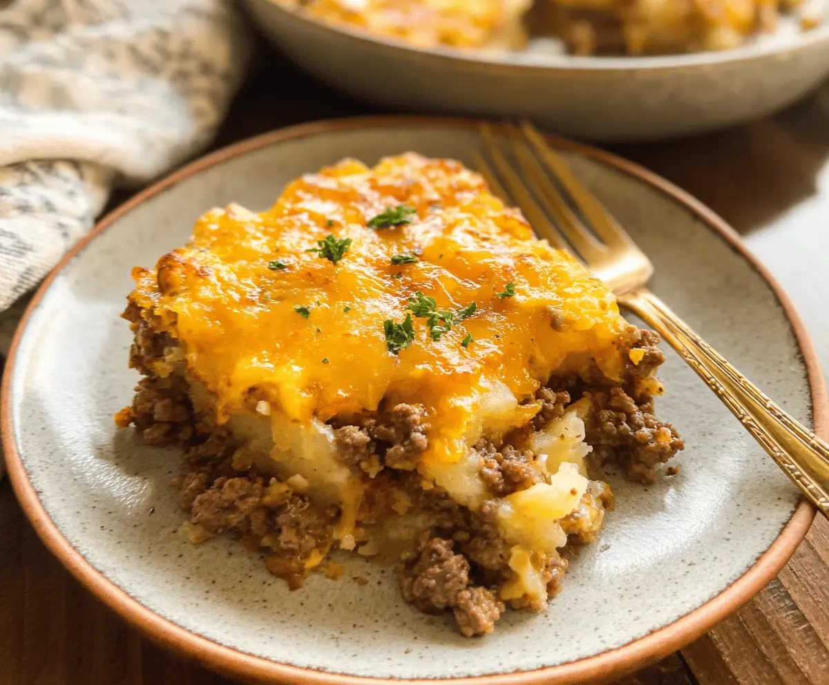 Easy Cheesy Ground Beef and Potato Casserole