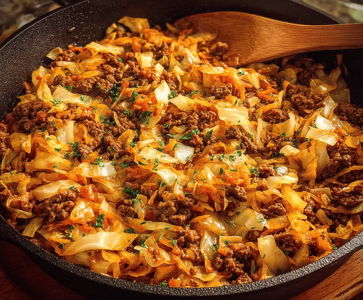 Easy Ground Beef and Cabbage Skillet Dinner Recipe
