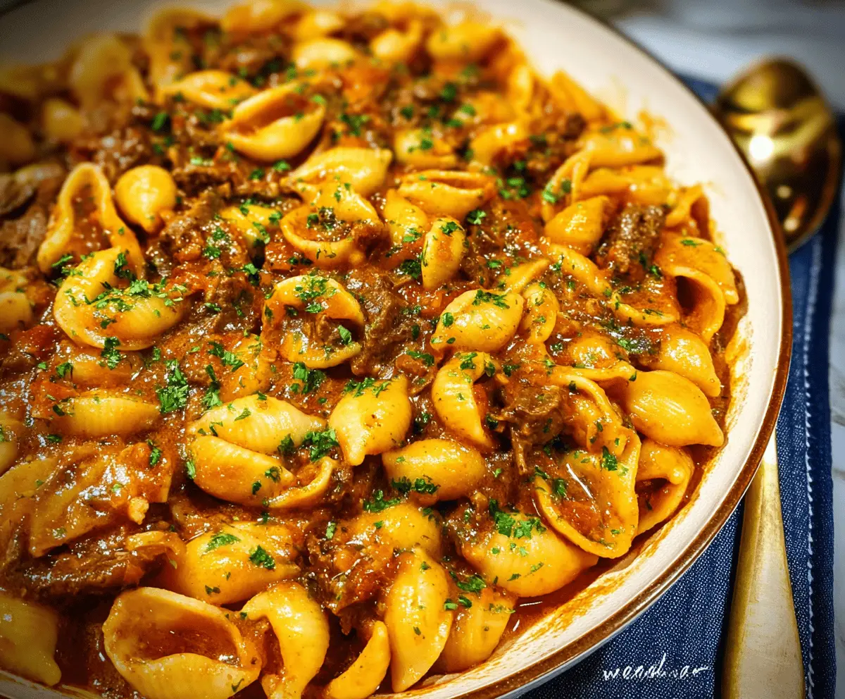 Creamy Beef and Shells Pasta Dinner