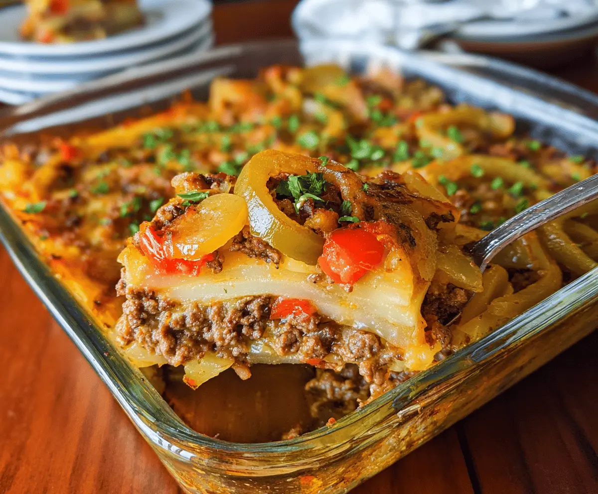 Easy Southern Five Layer Beef Casserole Recipe