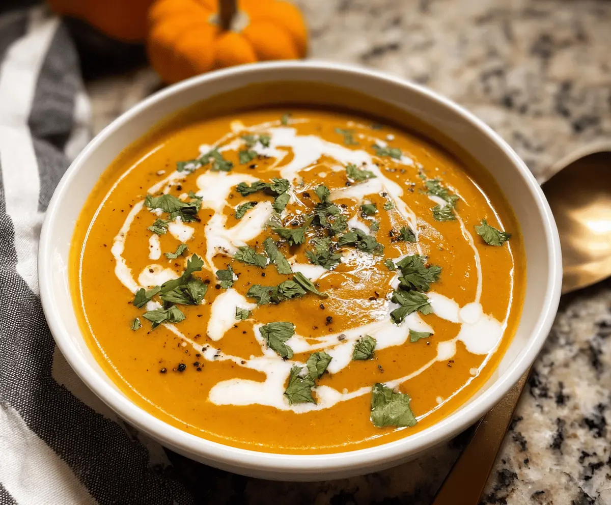 Creamy Coconut Curry Pumpkin Soup Recipe