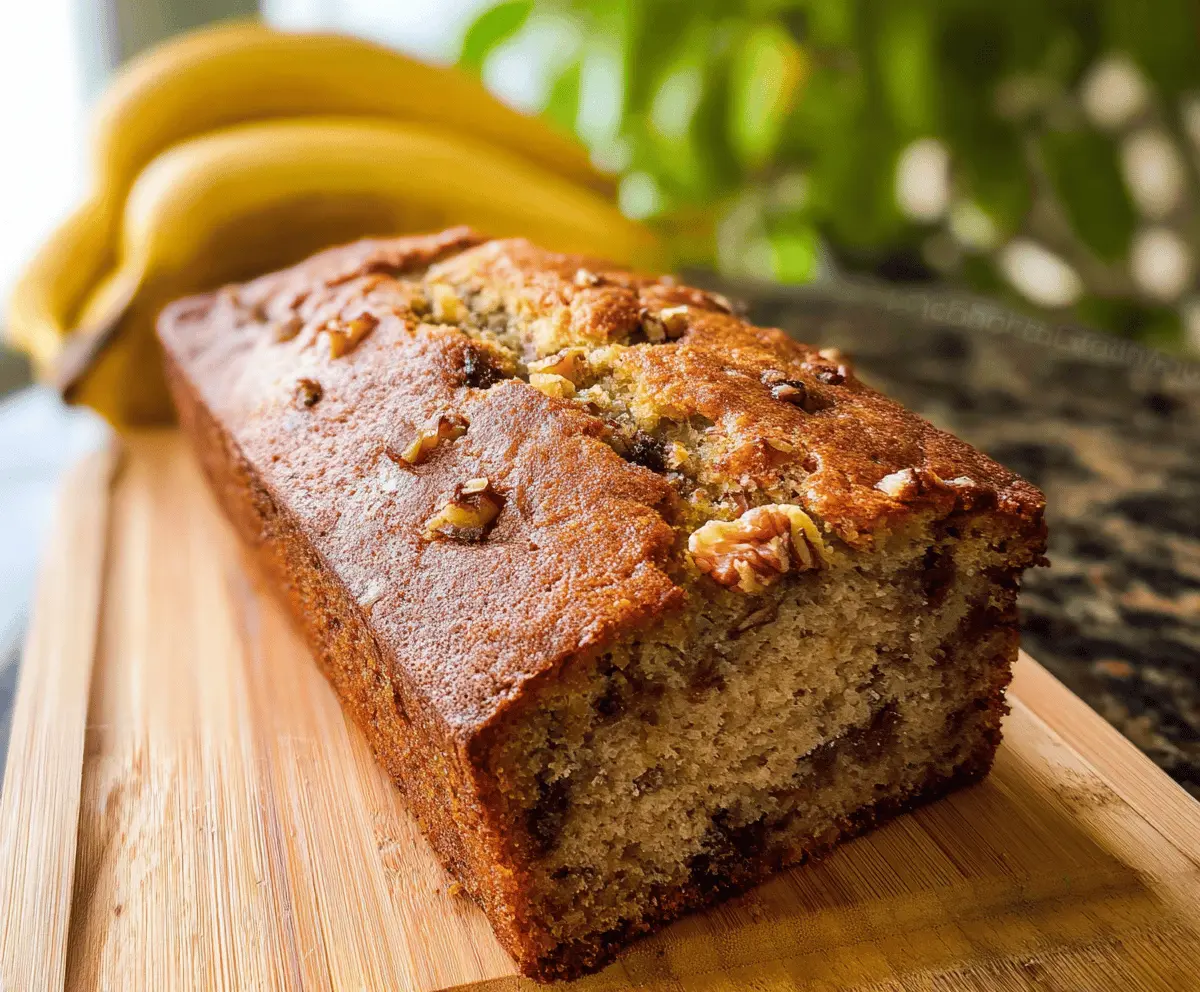 Moist Banana Nut Bread Recipe with Walnuts