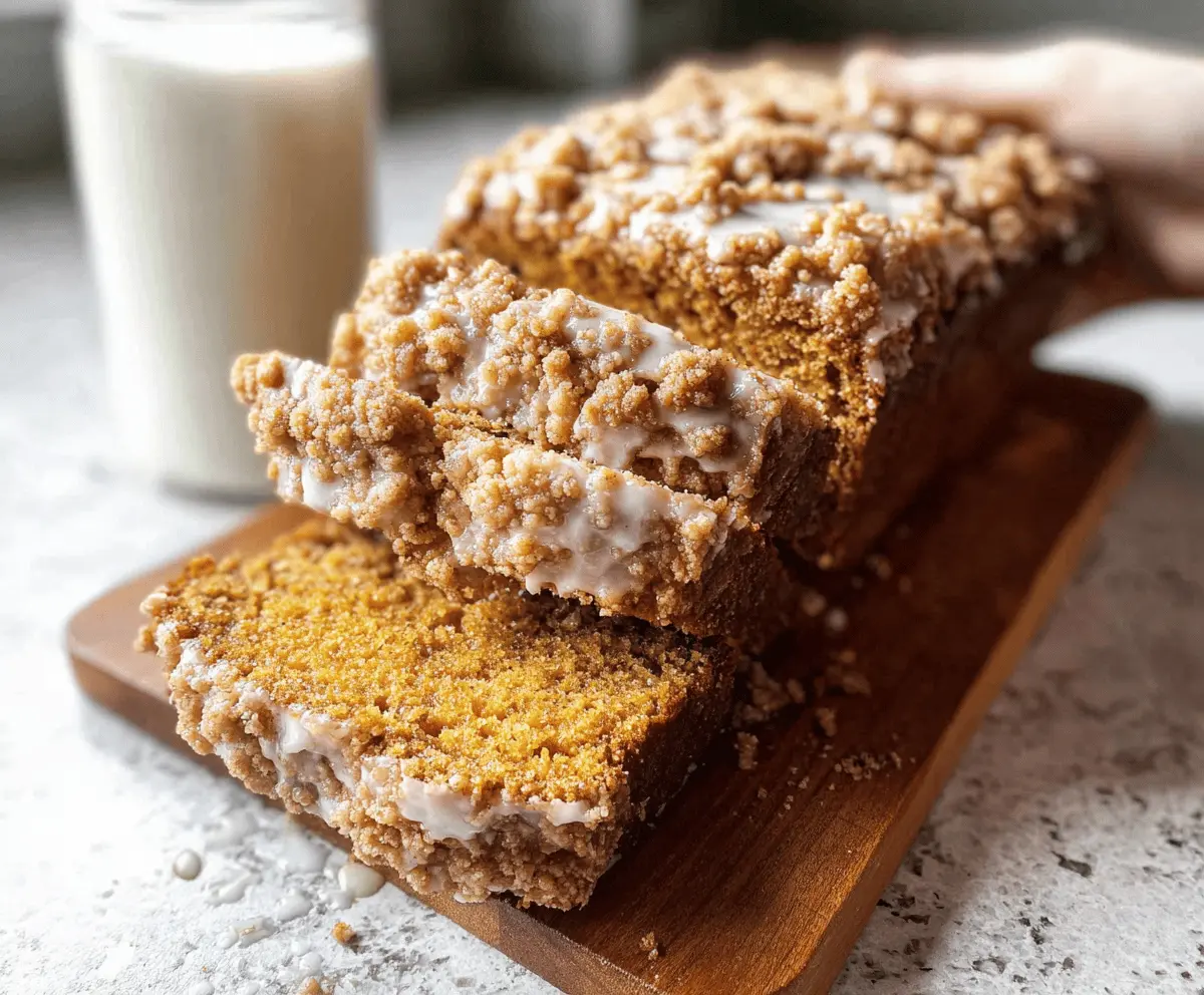 Moist Pumpkin Bread With Streusel & Maple Glaze