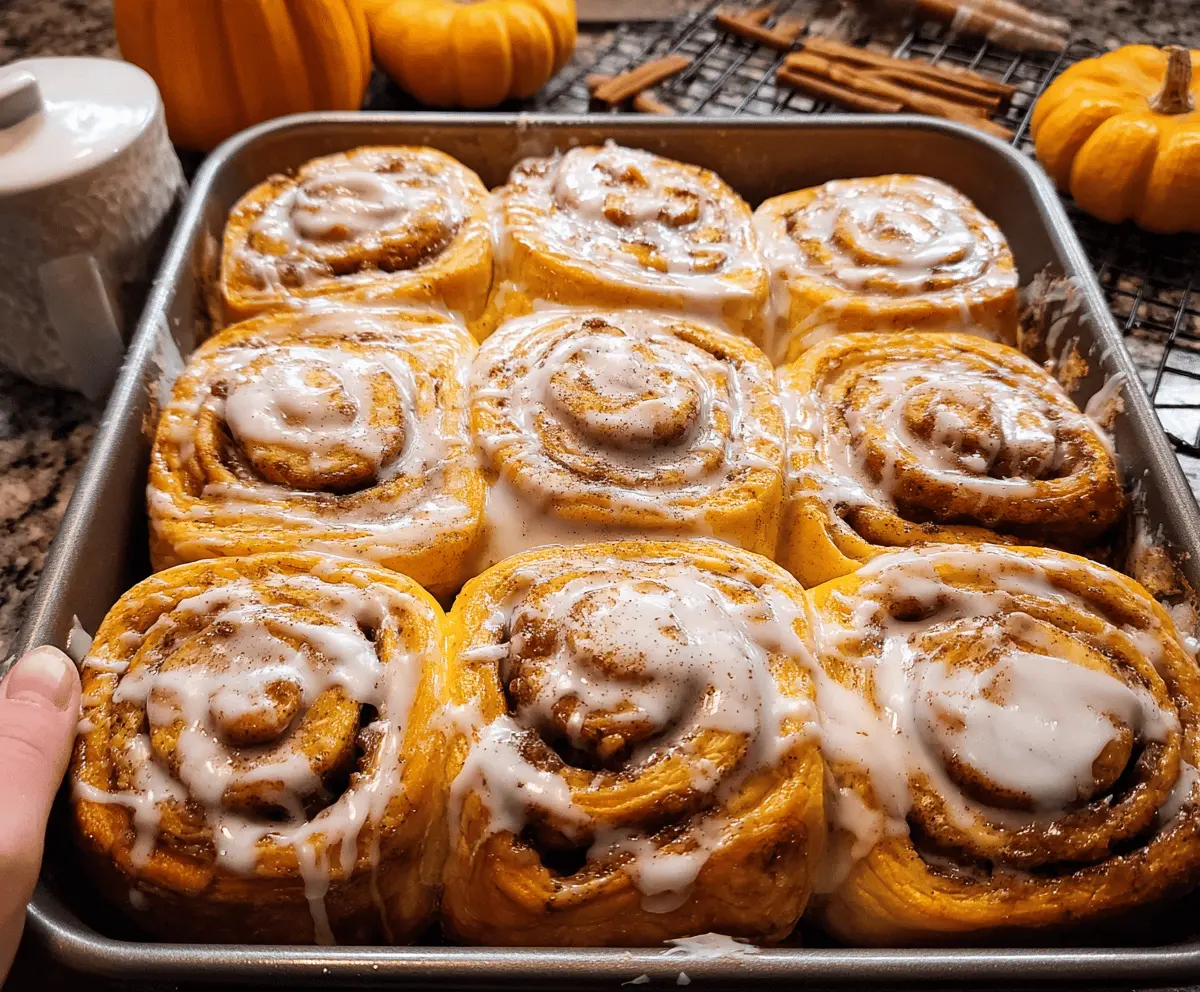 Fluffy Pumpkin Cinnamon Rolls with Cream Cheese Frosting