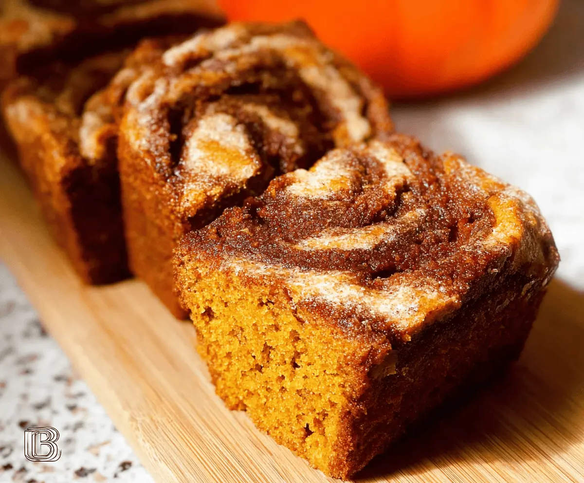 Easy Mini Pumpkin Bread with Cinnamon Swirl