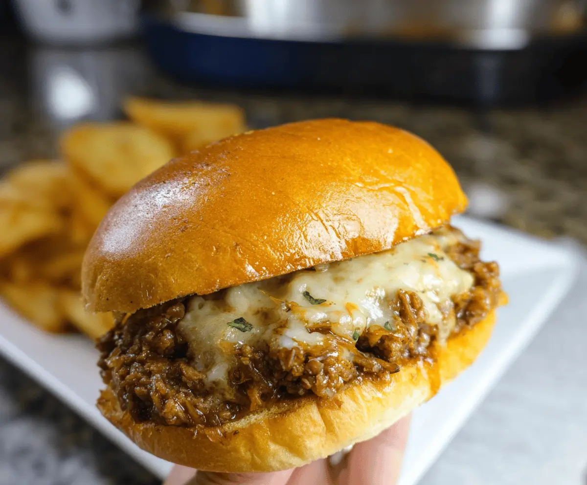 French Onion Beef Sloppy Joes With Gooey Cheese