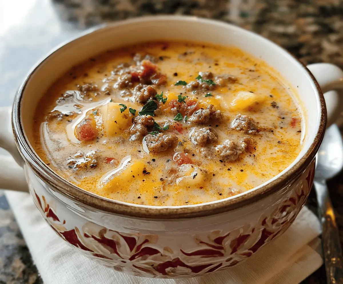Easy Cheeseburger Soup Recipe for Busy Nights