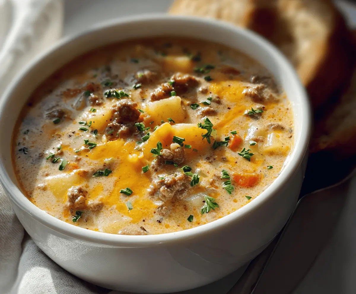 Easy Cheeseburger Soup Recipe for Busy Nights