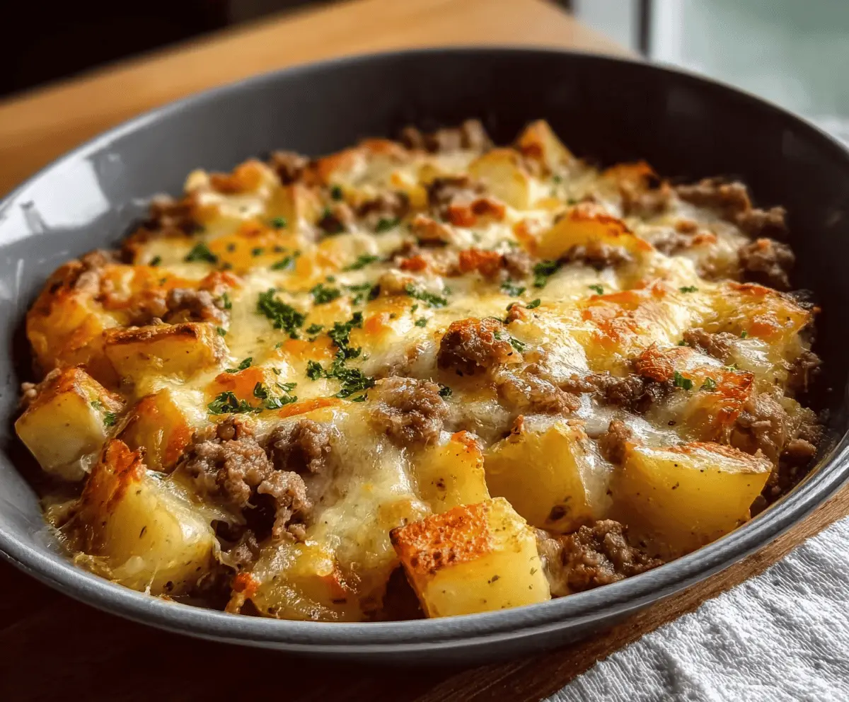 Easy One-Pan Cheesy Meat and Potato Skillet