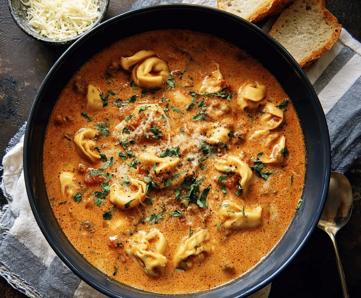 Creamy Tortellini Lasagna Soup