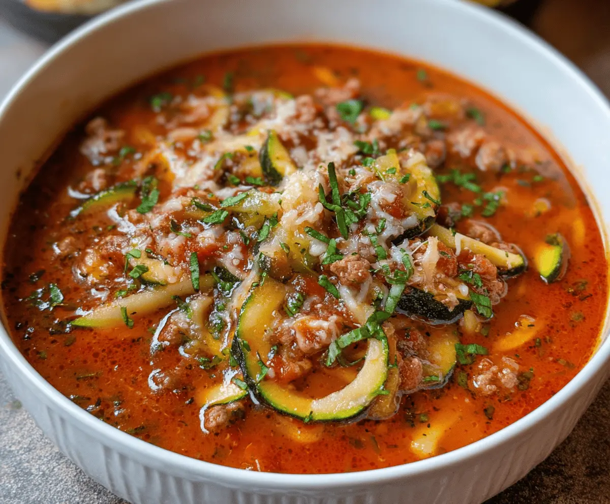 Zucchini Lasagna Soup