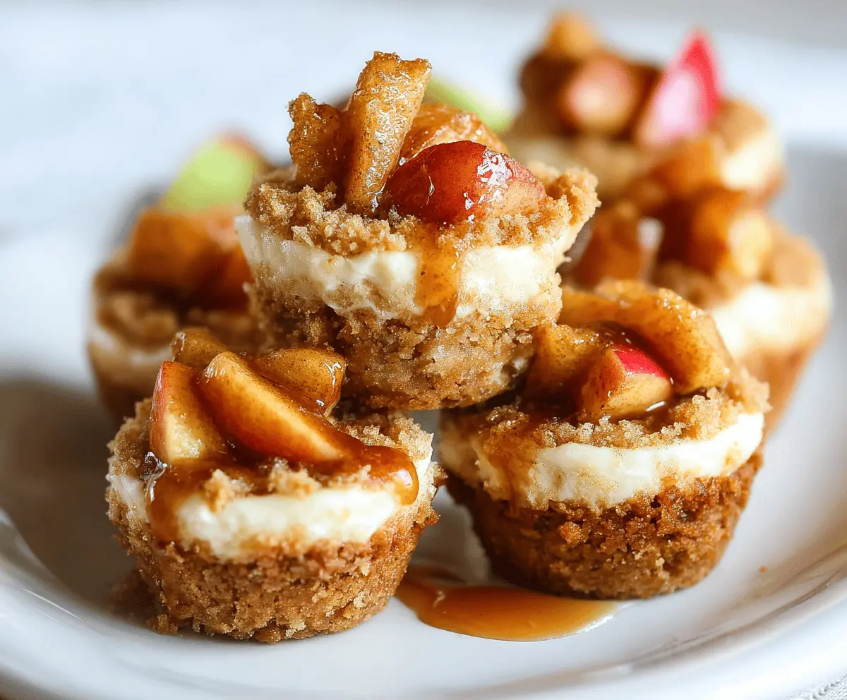 Delicious Apple Cheesecake Bites with a golden crust and creamy filling on a plate.