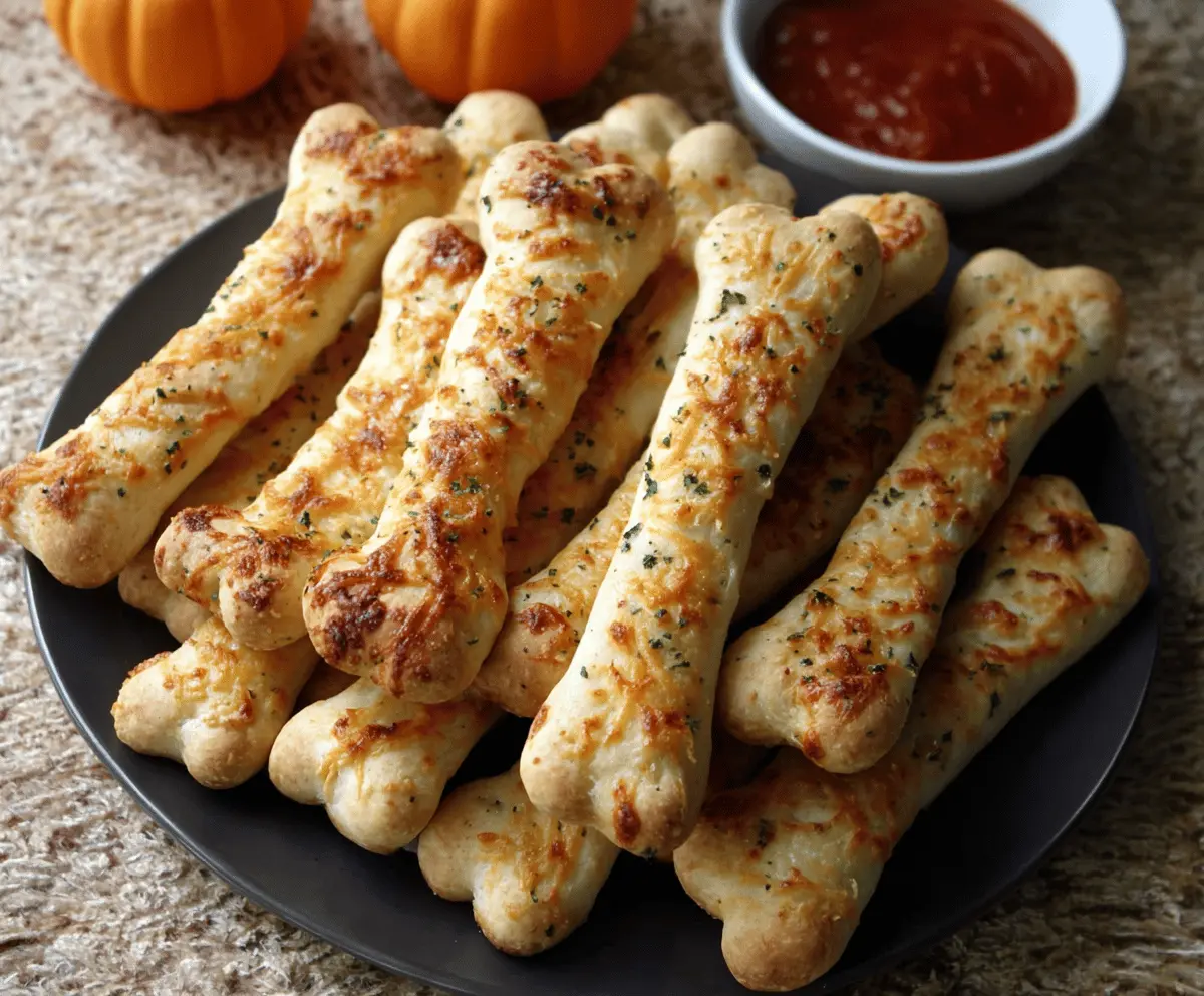 Cheesy Halloween Breadstick Bones