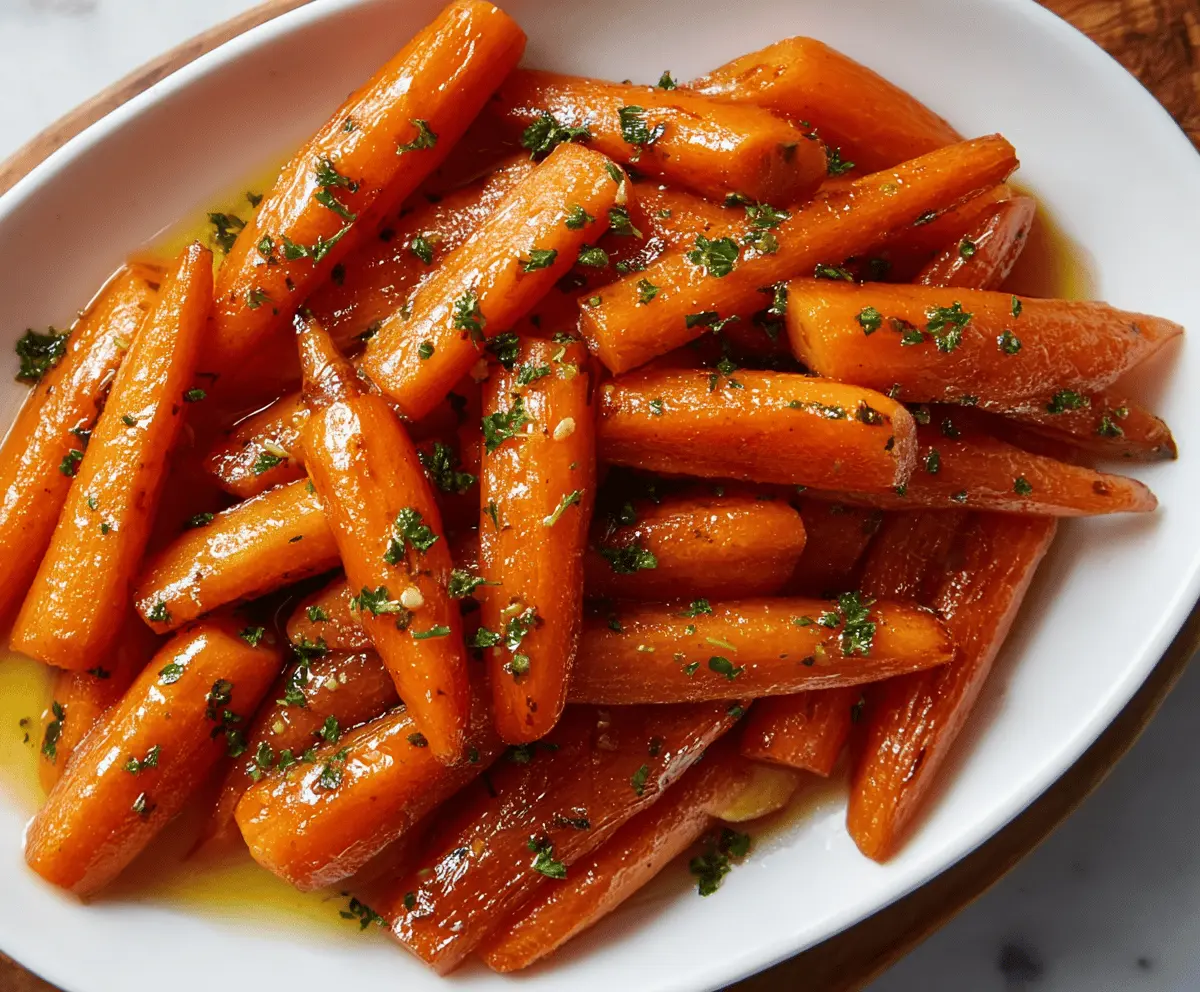 Delicious honey glazed carrots served as a healthy side dish