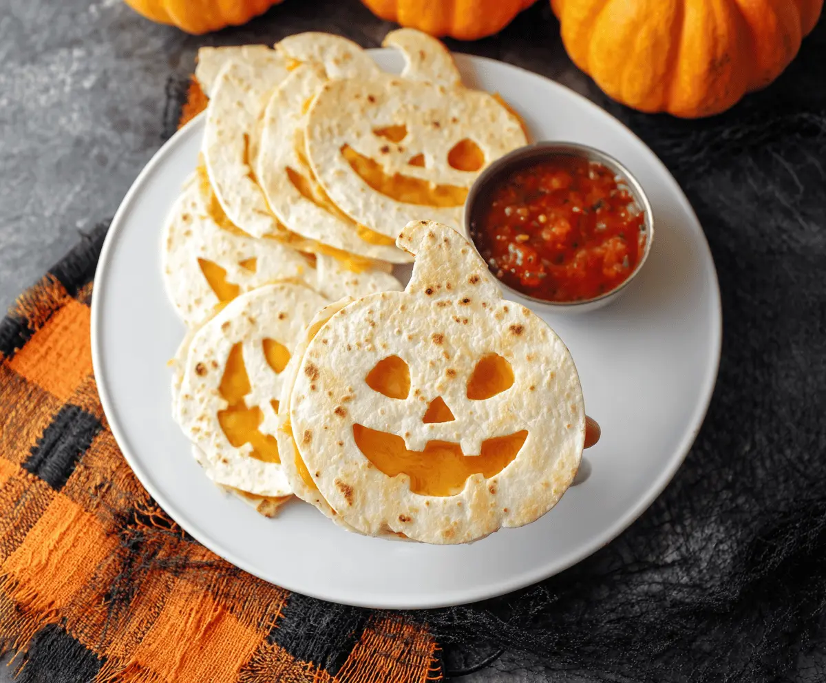 Jack o Lantern Quesadillas