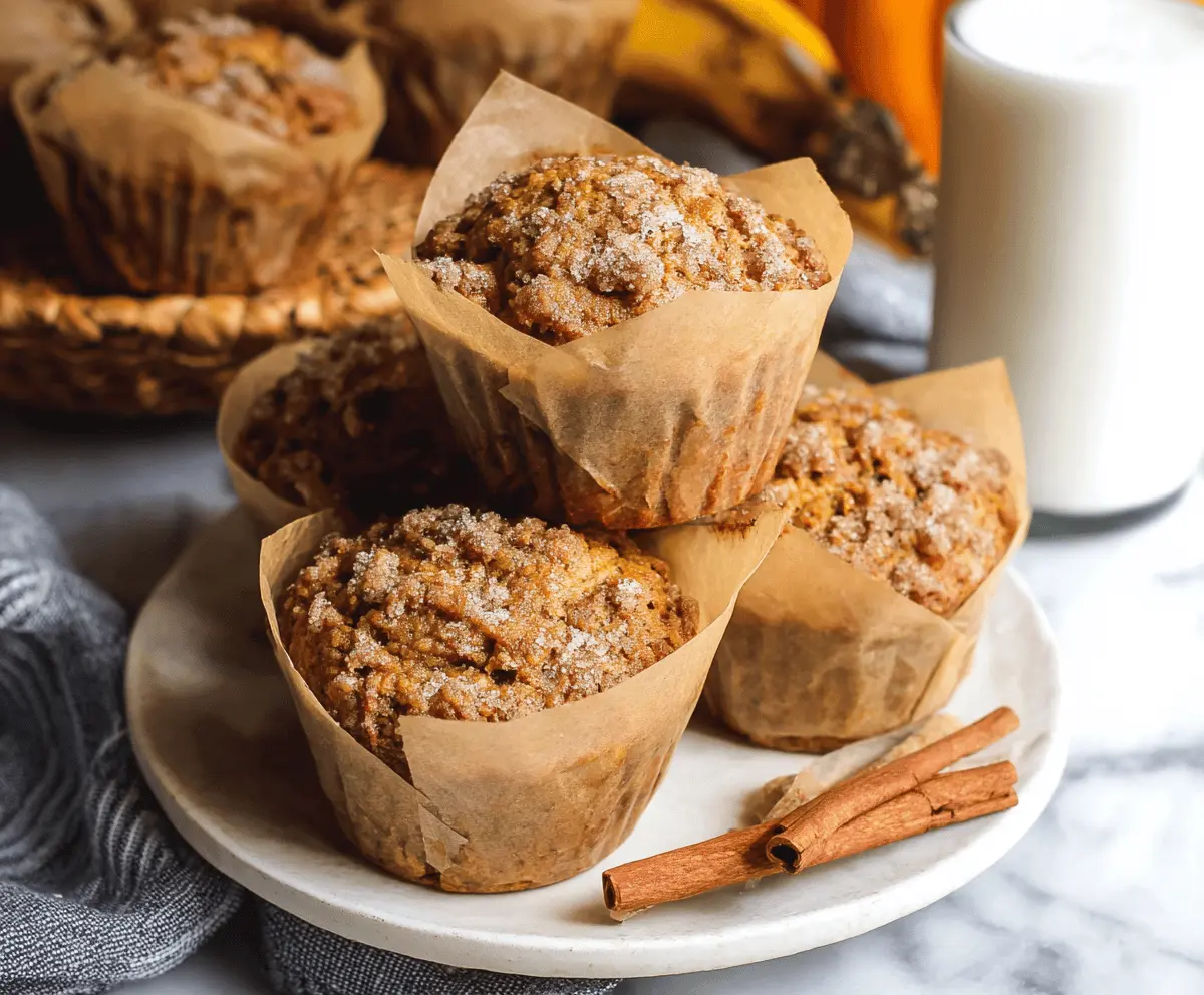 Jumbo Pumpkin Banana Muffins