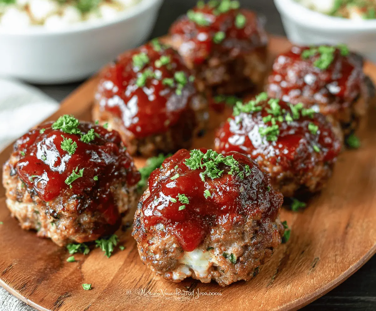 Delicious homemade Meatloaf Bites served on a plate, perfect for appetizers or snacks