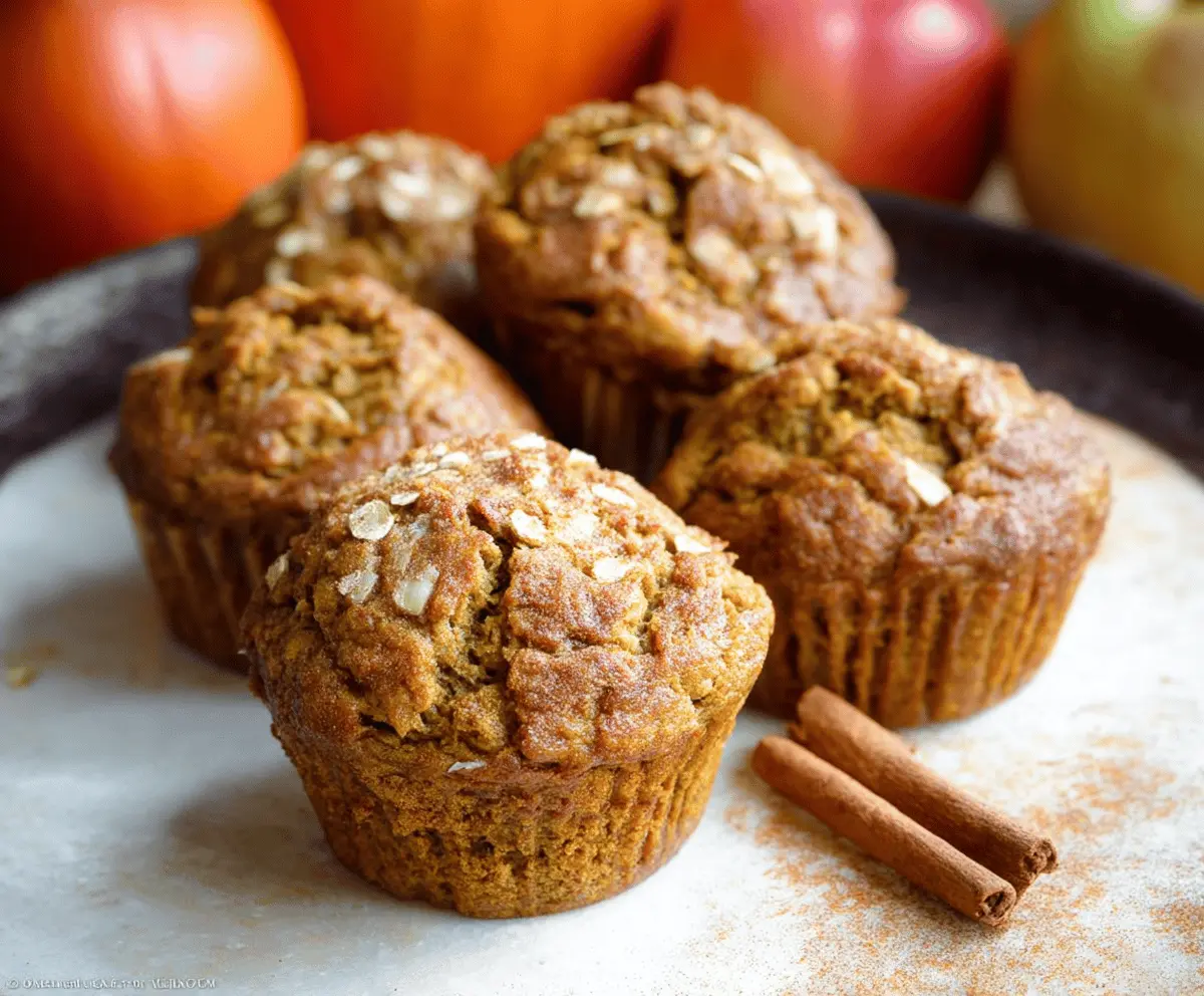 Delicious homemade Pumpkin Apple Cinnamon Muffins with a moist texture, topped with cinnamon sugar, perfect for fall baking.