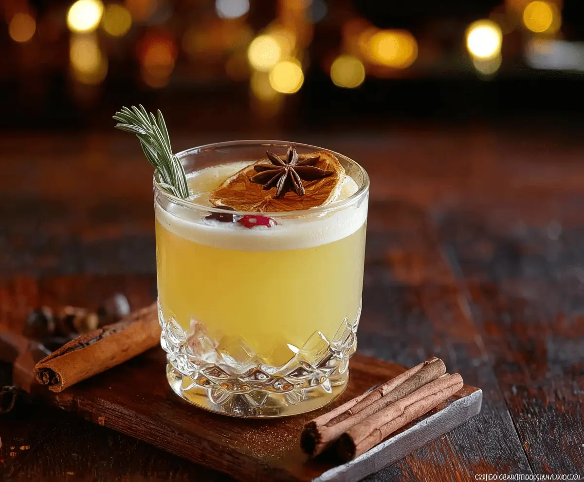 Festive Christmas Spiced Gin Punch served in a glass with cinnamon sticks and citrus slices