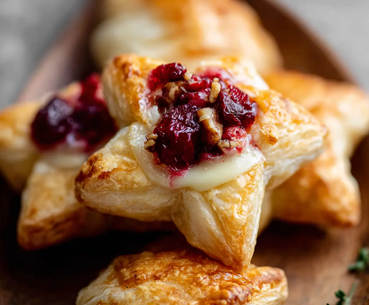 Cranberry Brie Puff Pastry Stars