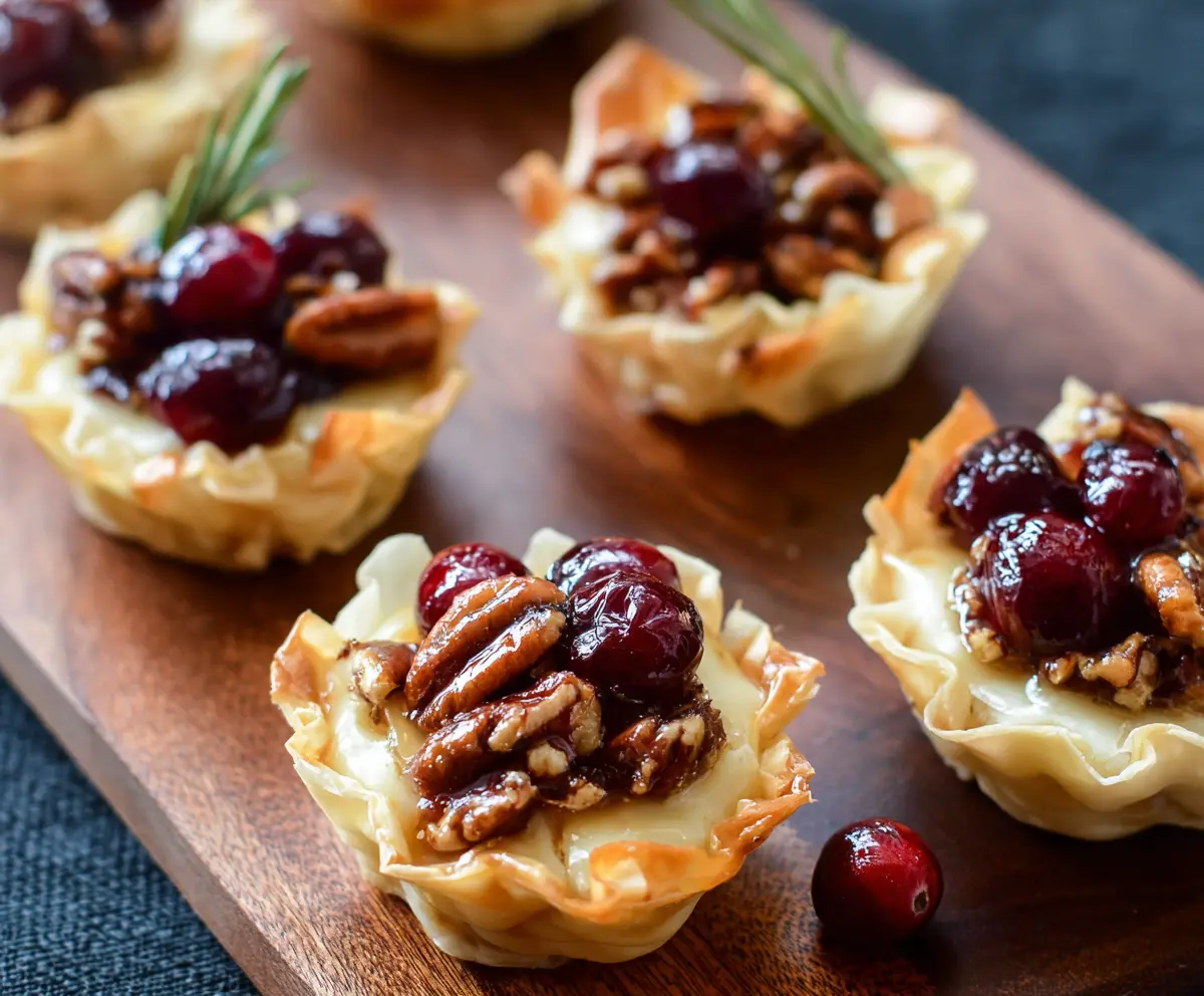 Cranberry Pecan Baked Brie Cups