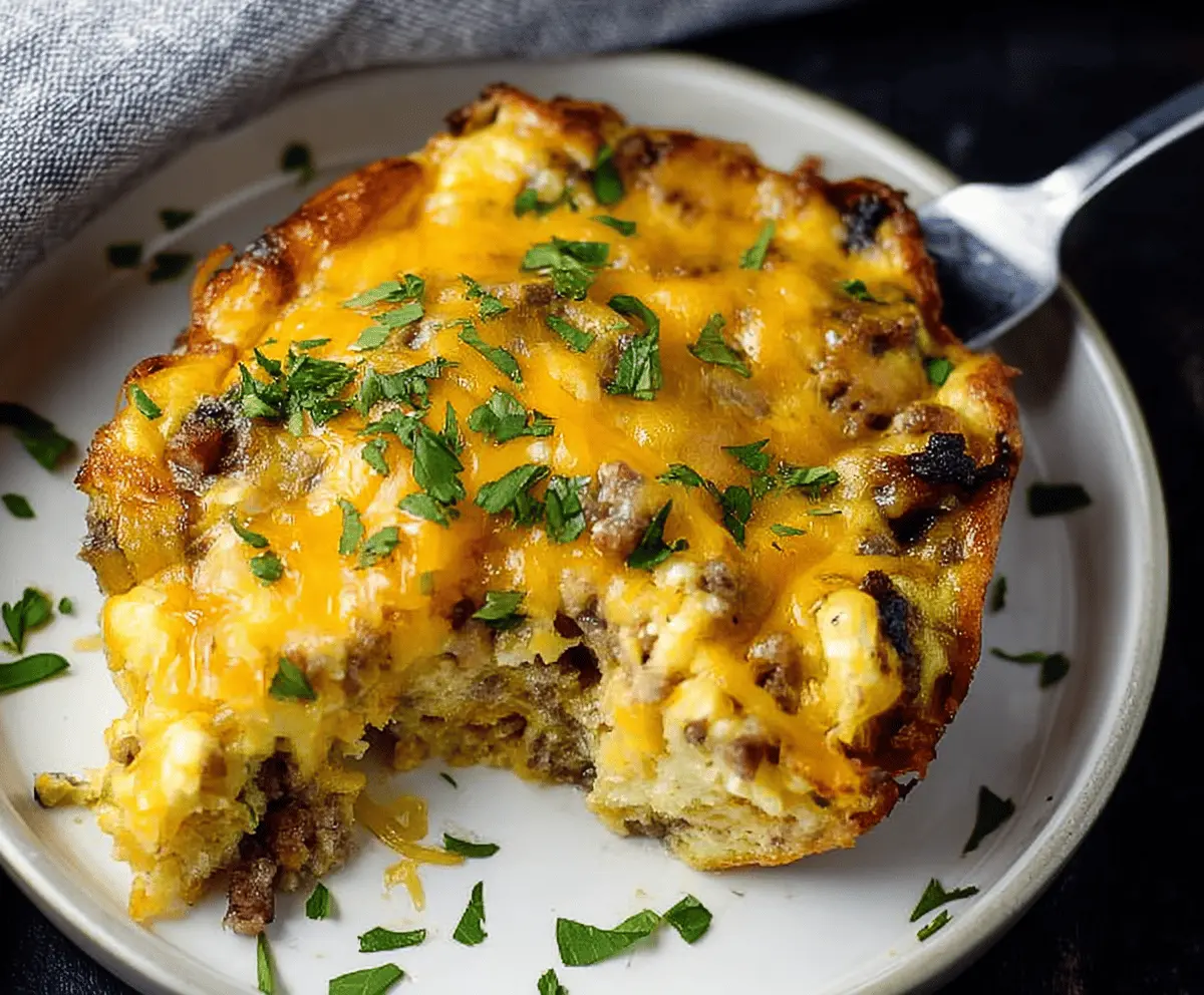 Delicious crockpot breakfast casserole with eggs, cheese, and vegetables in a slow cooker