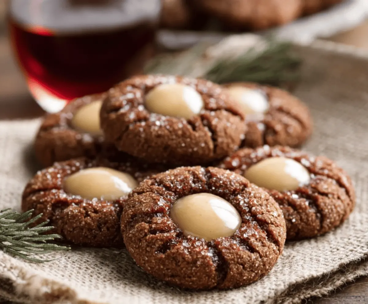 Gingerbread Thumbprint Cookies