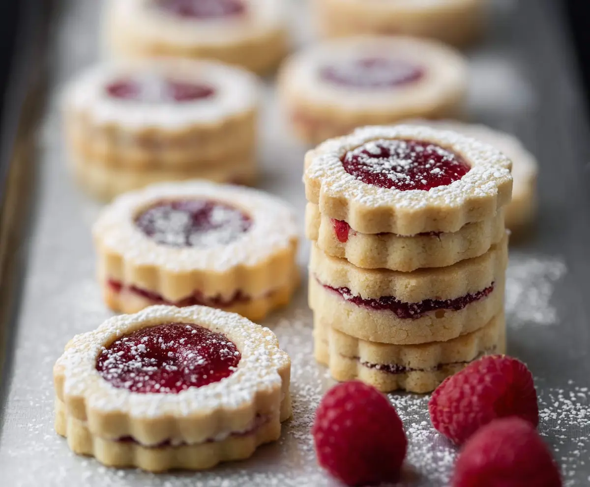 Delicious Lemon Raspberry Shortbread Cookies with fresh berries and zesty lemon flavor.