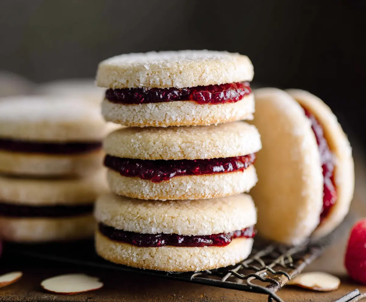 Raspberry Almond Sandwich Cookies