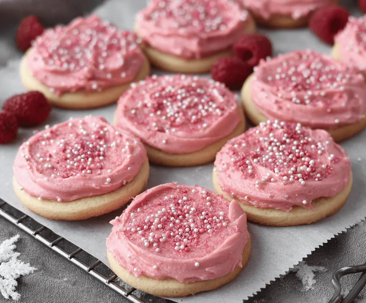 Raspberry Frosted Sugar Cookies