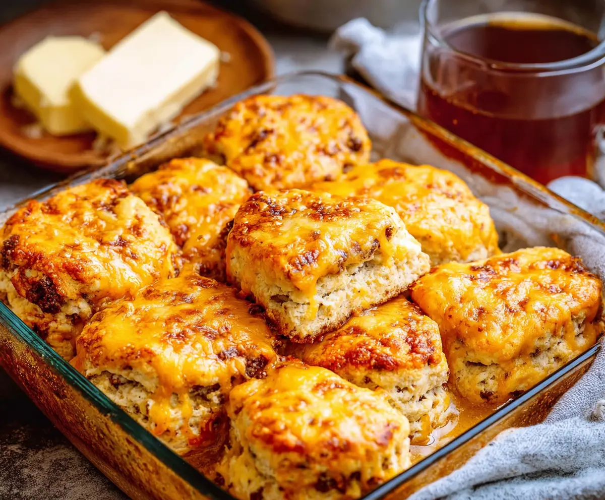 Delicious Breakfast Butter Swim Biscuits served fresh on a breakfast plate