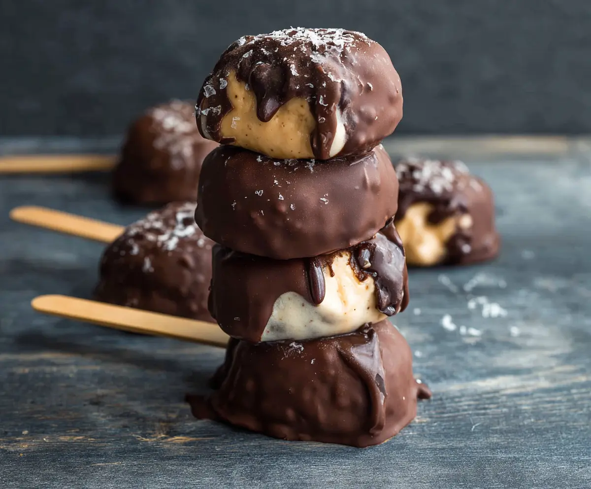 Delicious Chocolate Peanut Butter Frozen Yogurt Bites served in a white bowl, perfect for a healthy snack
