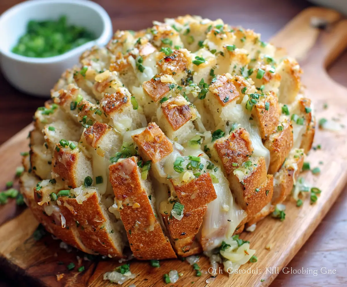 Delicious Bloomin Onion Garlic Bread with crispy edges and flavorful garlic butter topping.
