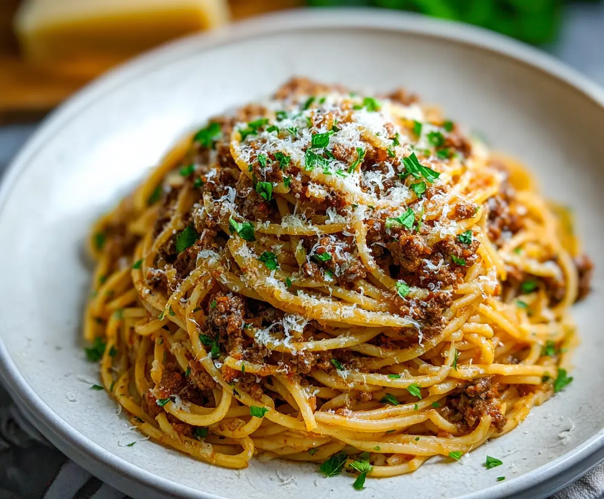 Delicious Cajun Beef Spaghetti with spicy Cajun seasoning and tender beef over al dente pasta.