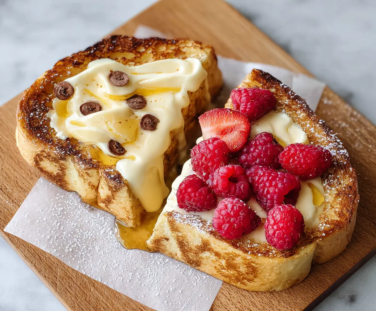 Delicious custard yogurt toast topped with fresh fruits for a healthy breakfast.