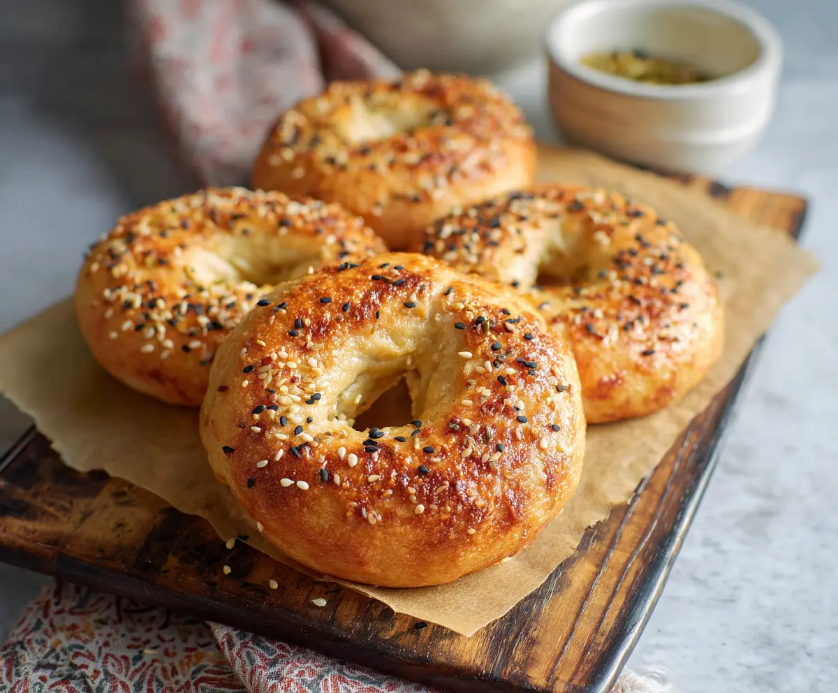 Delicious homemade Greek yogurt bagels made with just three simple ingredients.